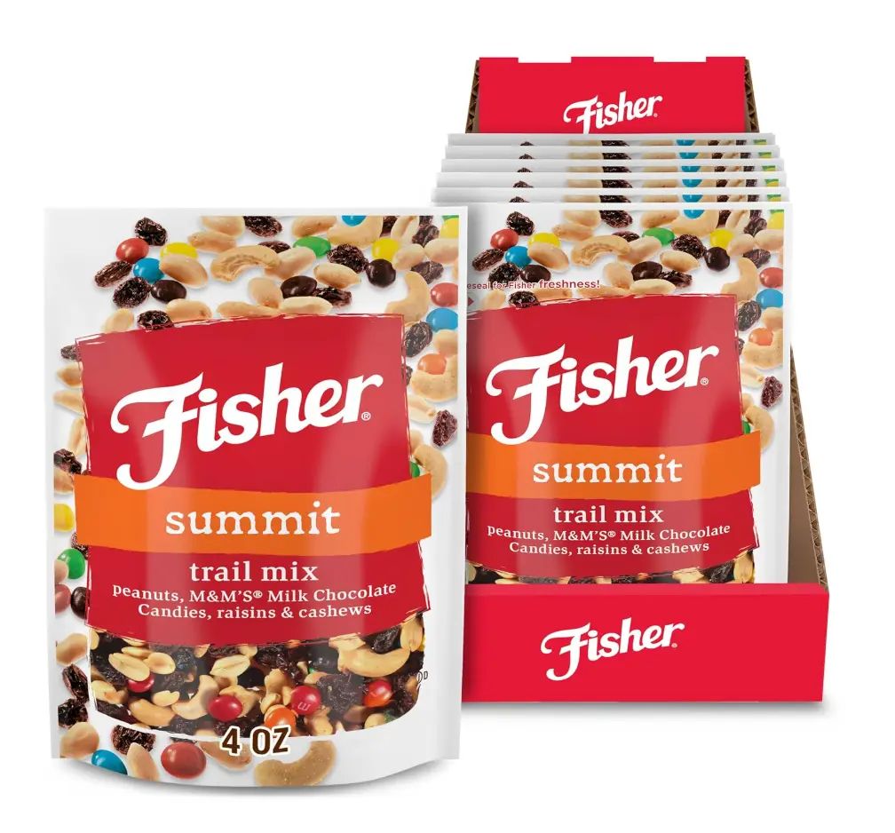 Fisher Trail Mix with nuts and raisins – a high-protein snack ideal for hiking