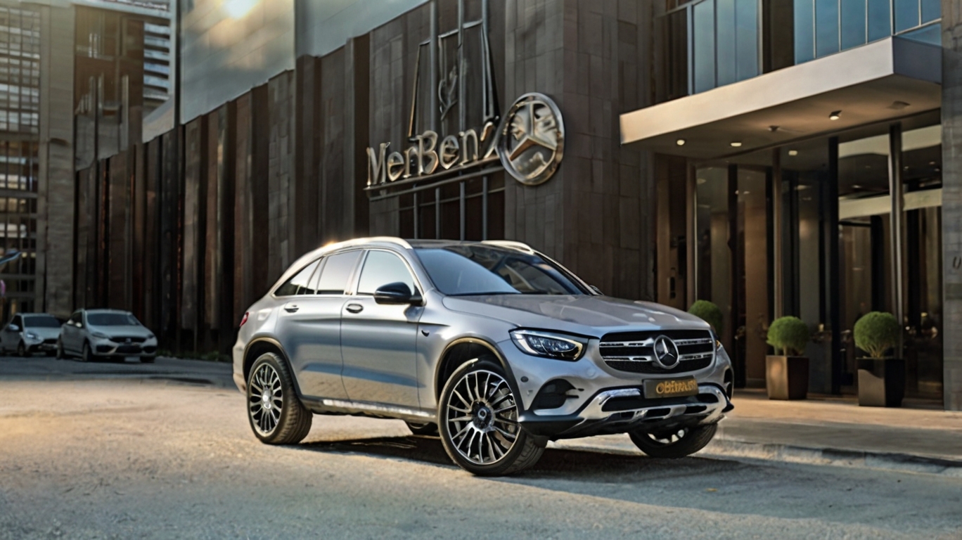 Mercedes-Benz GLC SUV parked on a city street, symbolizing luxury leasing.
